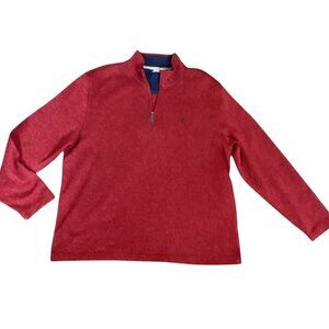 VTG IZOD 1/4 Zip Sweater Top Men's XXL/TTG/XXG Red #322B